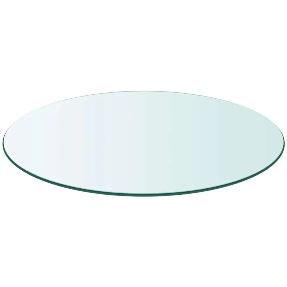 vidaXL Tafelblad rond 500 mm gehard glas transparent