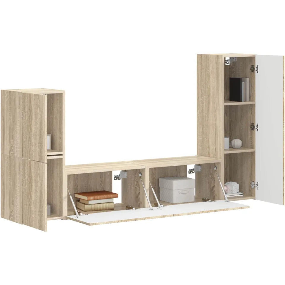 vidaXL Tv-meubelset 4 st 30 x 31 x 100 cm Sonoma Eiken Bruin