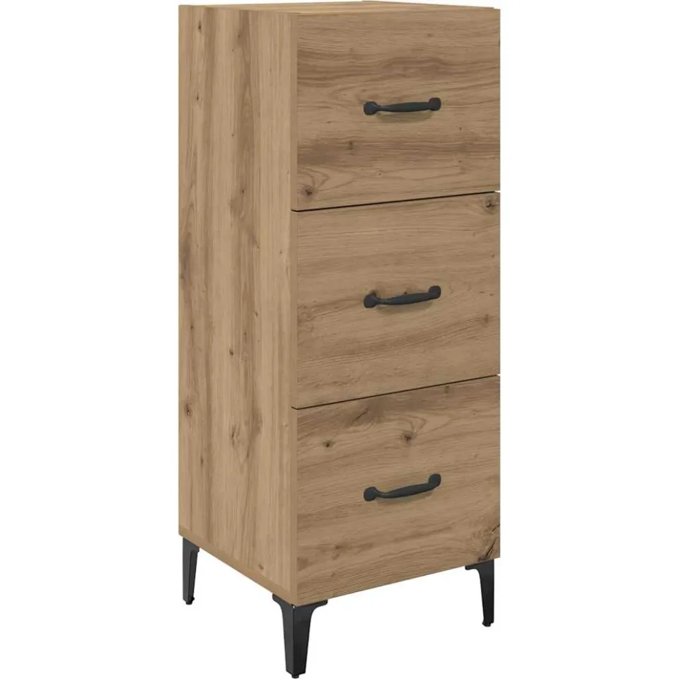 vidaXL Dressoir Artisan Eiken 34,5 x 34 x 90 cm Bewerkt hout, foto 3