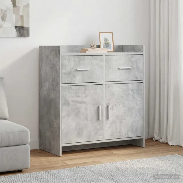 vidaXL Dressoir Betongrijs 75 x 36 x 80 cm Bewerkt hout grijs, foto 2