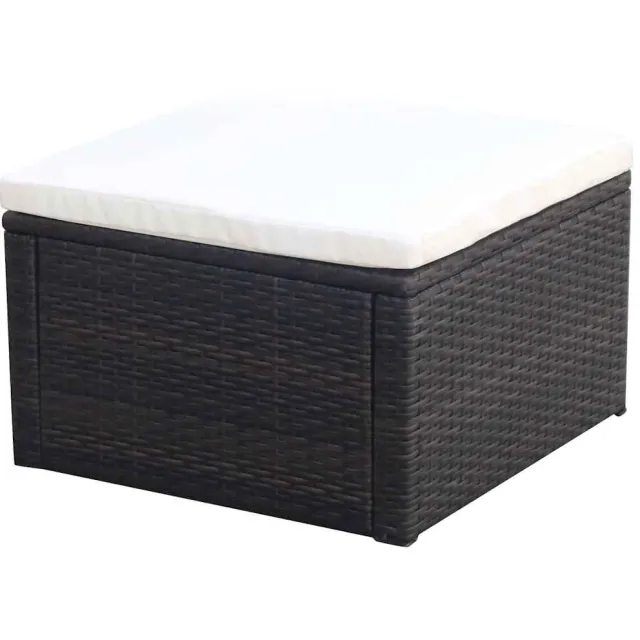vidaXL Voetenbank/poef bruin 53x53x30 cm poly rattan