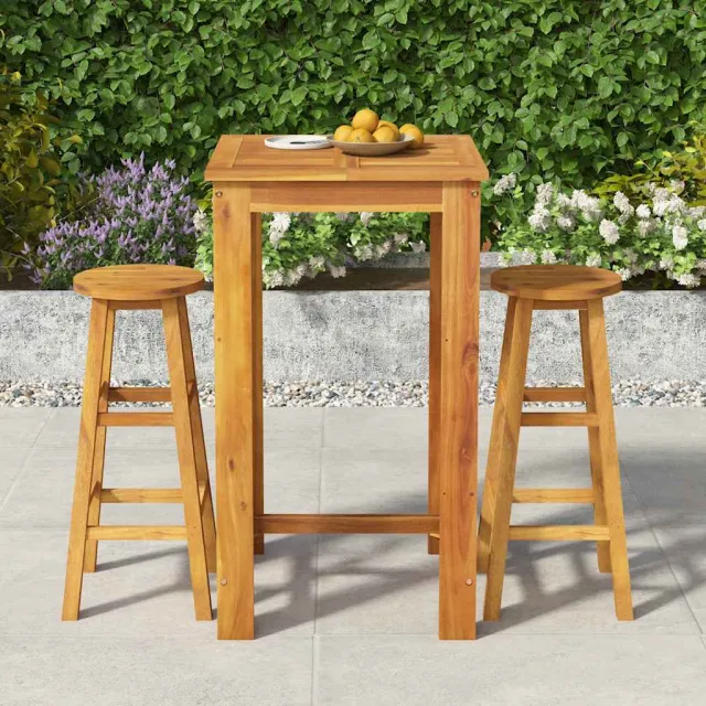vidaXL 3-delige Tuinbarset massief acaciahout bruin, foto 2