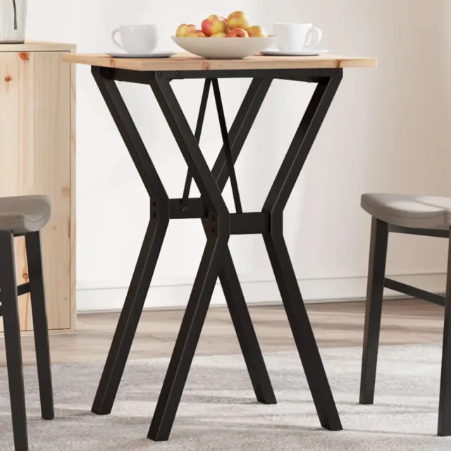 vidaXL Eettafel Y-frame 50x50x75 cm massief grenenhout en staal Bruin
