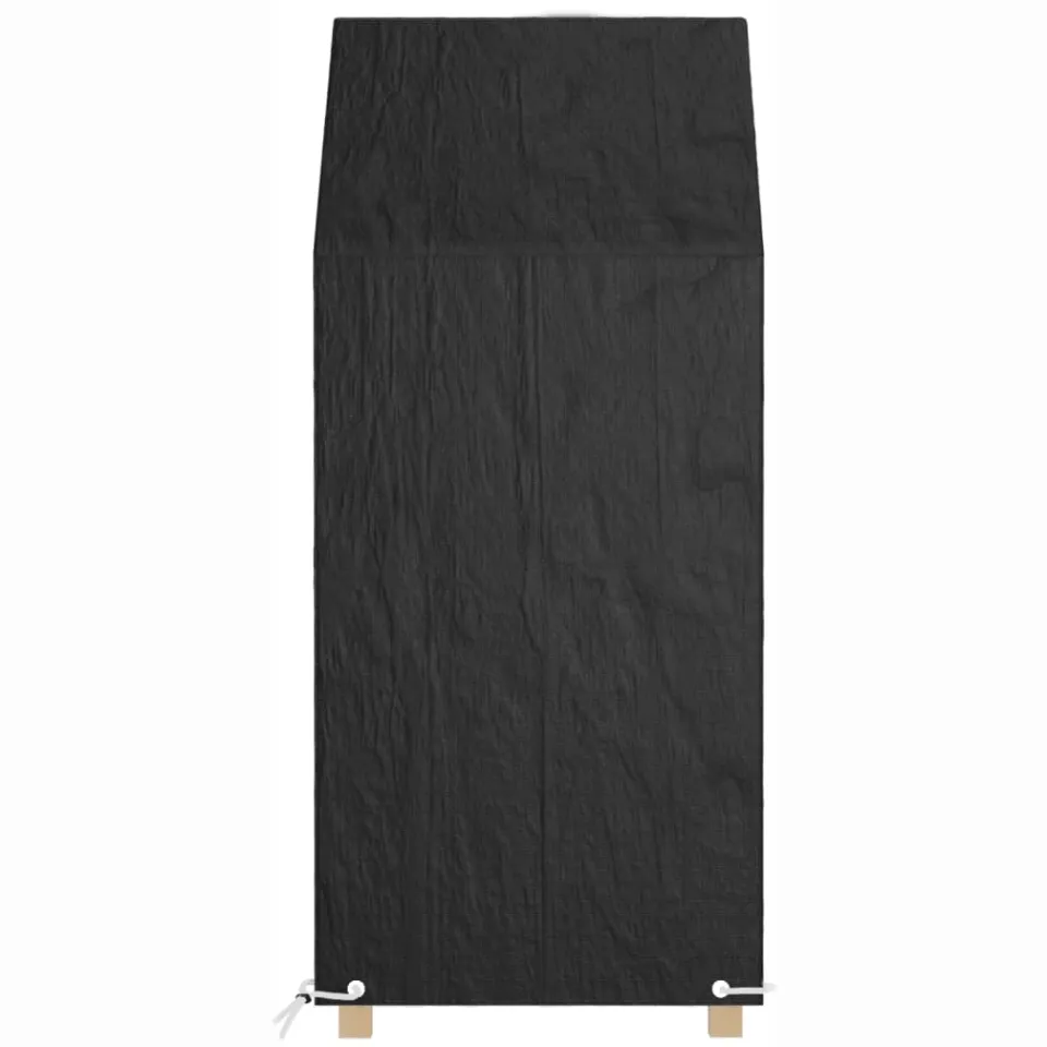 vidaXL Tuinstoelhoezen 2 st met 8 oogjes 65x65x110/150 cm polyetheen zwart, foto 2