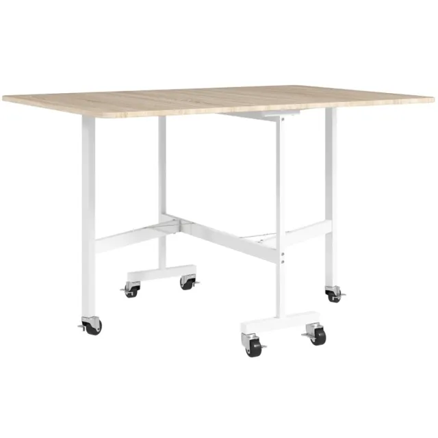 STILVORA Eettafel - Opklapbaar En Uitschuifbaar Voor 6 Personen - Met 6 Wielen En Remmen Voor Kleine Ruimtes - Eiken - 120x80x73 Cm
