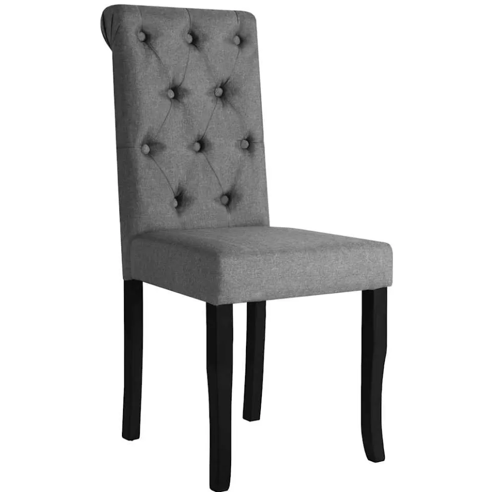 vidaXL Eetkamerstoelen 2 st stof donkergrijs grijs, foto 2