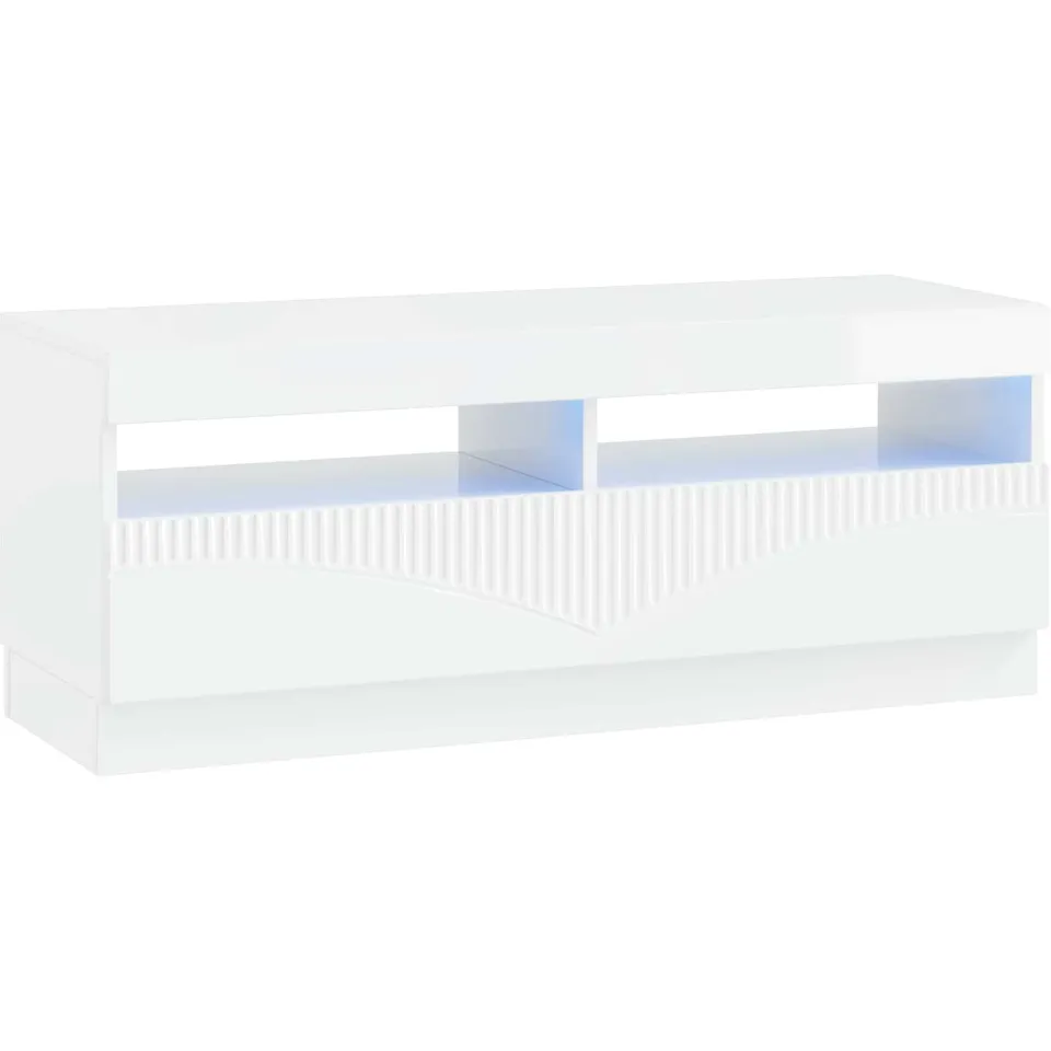 vidaXL LED tv-meubel Hoogglans Wit Bewerkt hout, foto 3