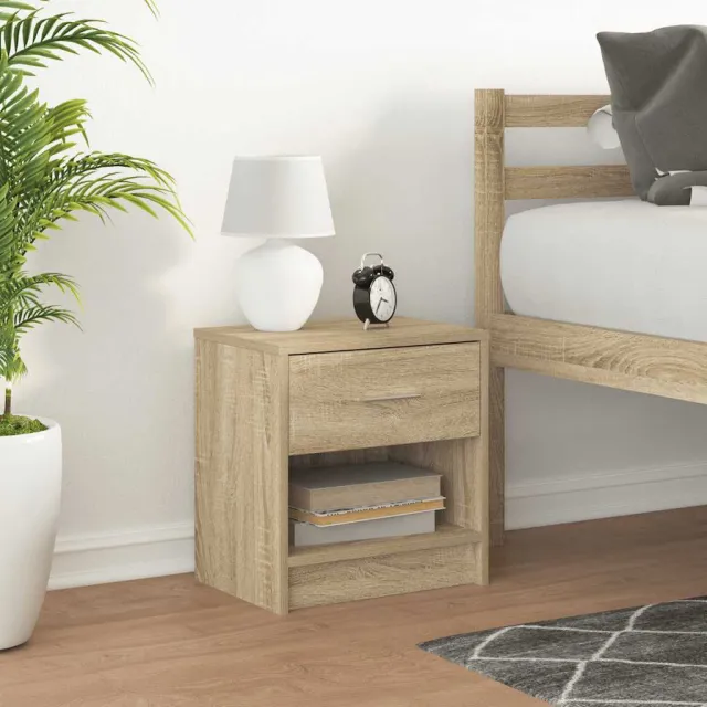 vidaXL Nachtkastje met lade 39x28x41 cm sonoma eikenkleurig, foto 2