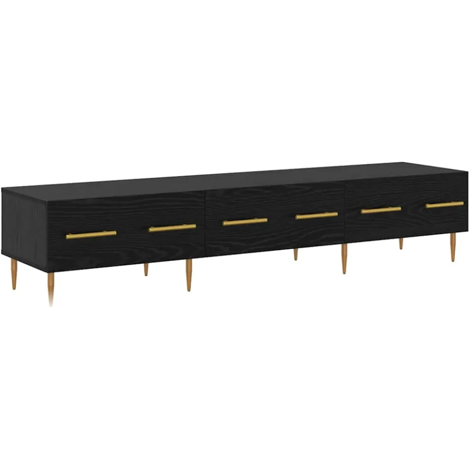 vidaXL TV-kast 150 x 36 x 30 cm Zwart Eiken Bewerkt hout, foto 3