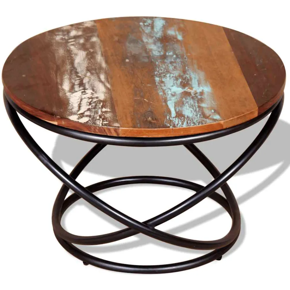 vidaXL Salontafel 60x60x40 cm massief gerecycled hout meerkleurig, foto 4