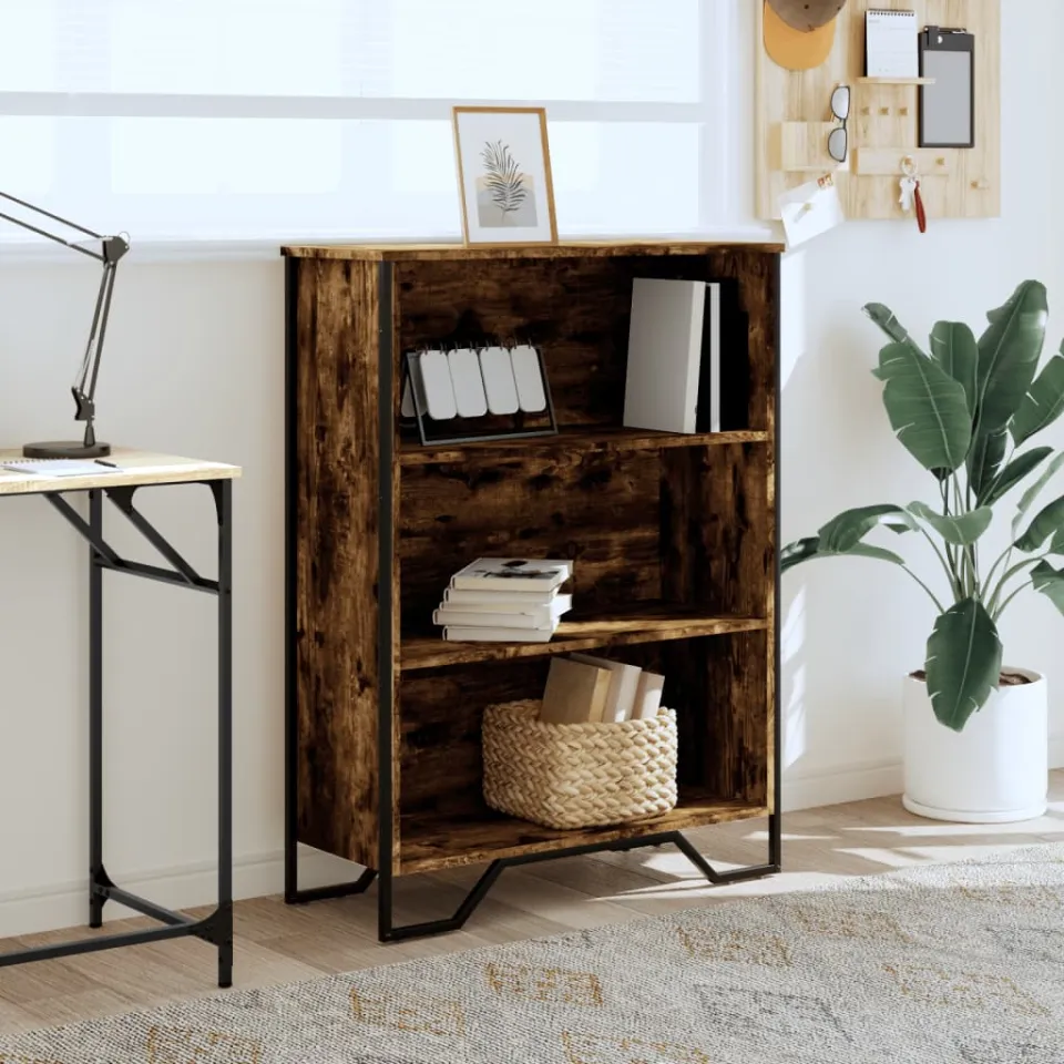 vidaXL Boekenkast 80x31x106 cm bewerkt hout gerookt eikenkleurig, foto 3