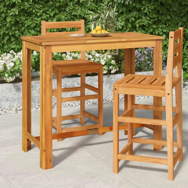 vidaXL Tuinbartafel 120x60x105 cm massief acaciahout bruin, foto 2