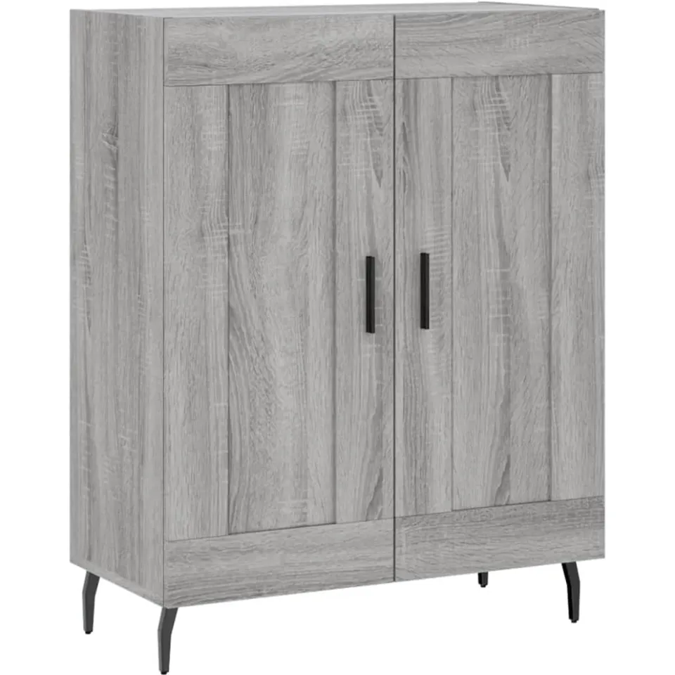 vidaXL Dressoir 69,5x34x90 cm bewerkt hout grijs sonoma eikenkleurig, foto 3