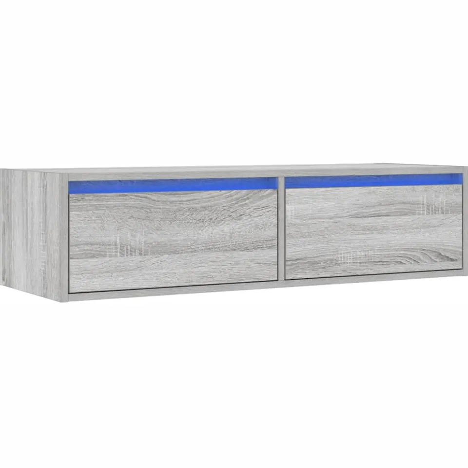 vidaXL Tv-meubel met LED-verlichting 100X35,5x25 cm grijs sonoma eiken