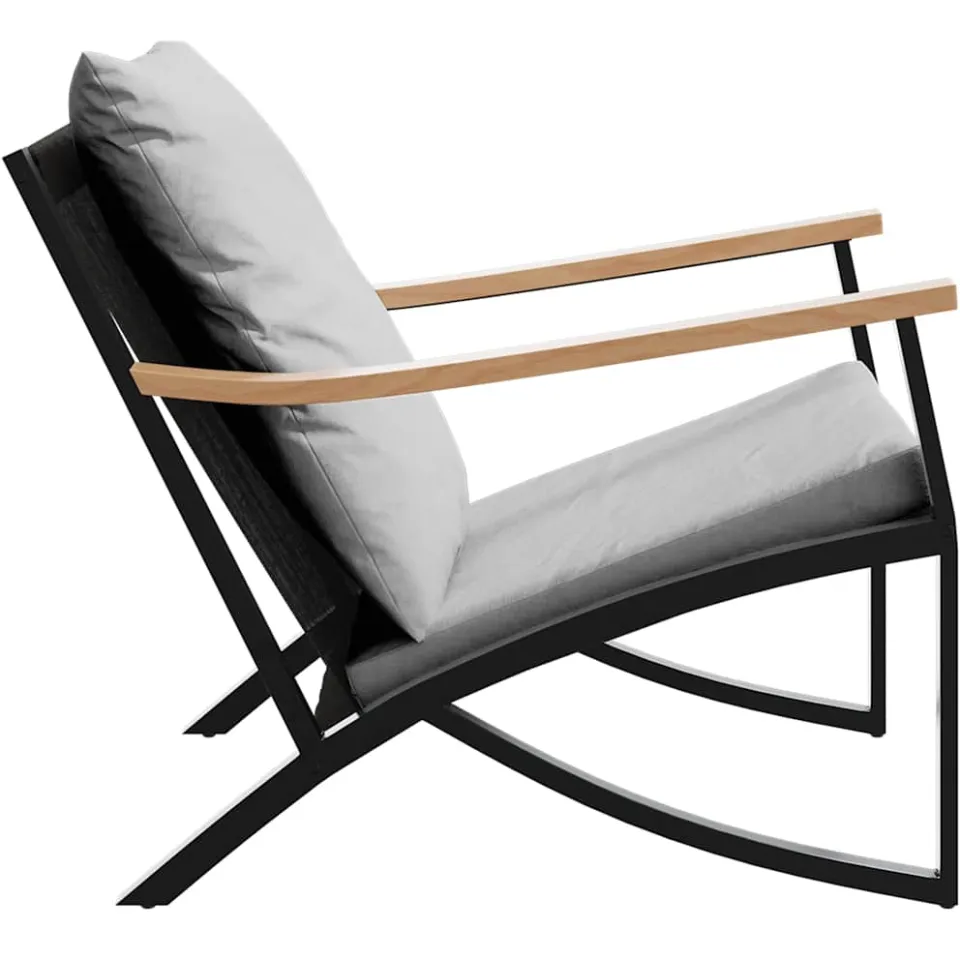 vidaXL Tuinstoelen 2 st met kussens staal zwart, foto 4