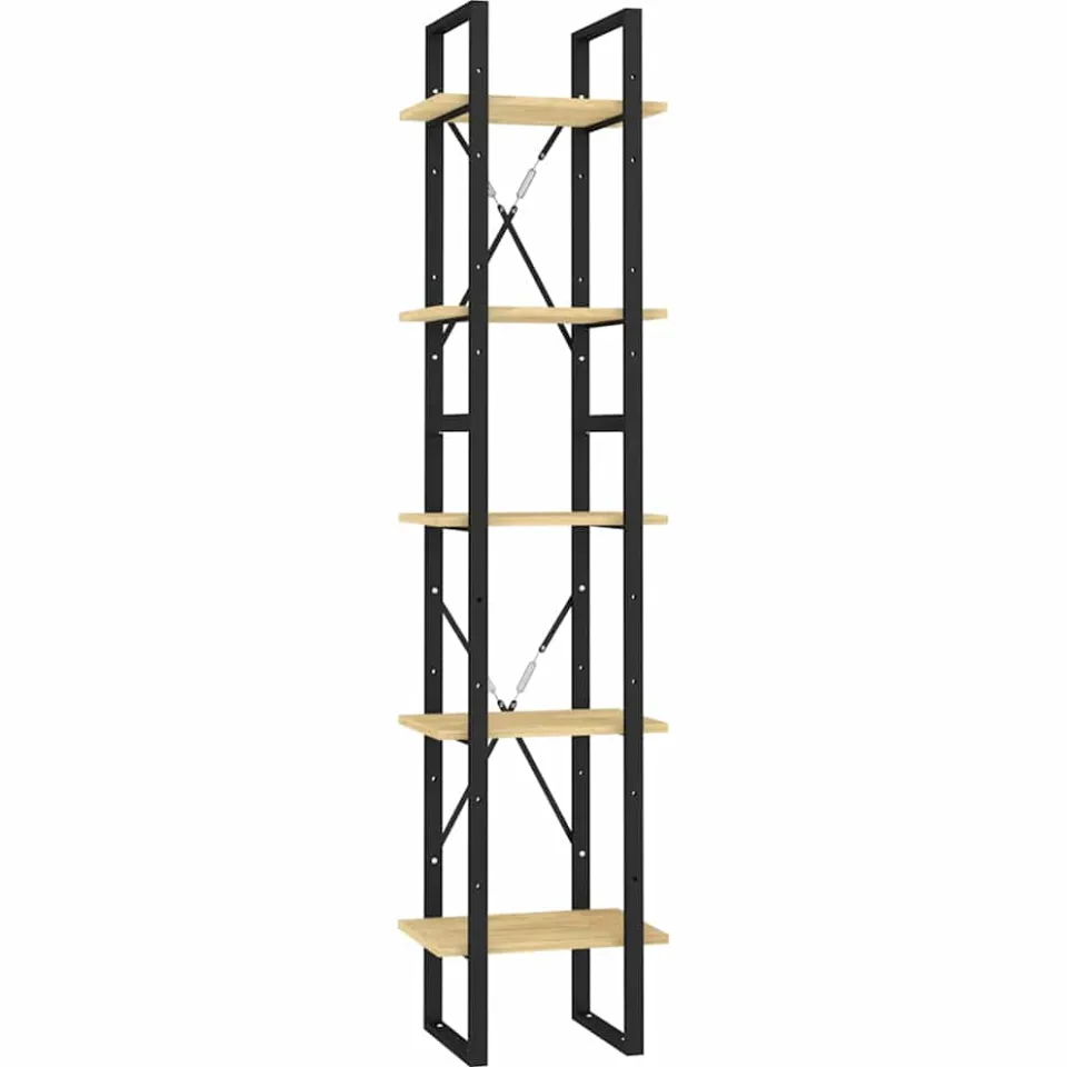 vidaXL Boekenkast met 5 schappen 40x30x175 cm massief grenenhout bruin, foto 3