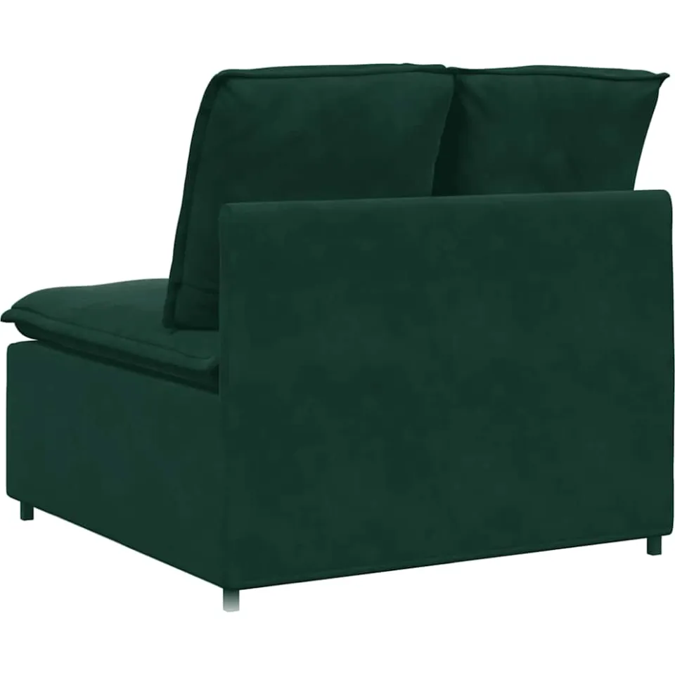 vidaXL Modulaire bank middenmodule met kussens 100 cm donkergroen groen, foto 4