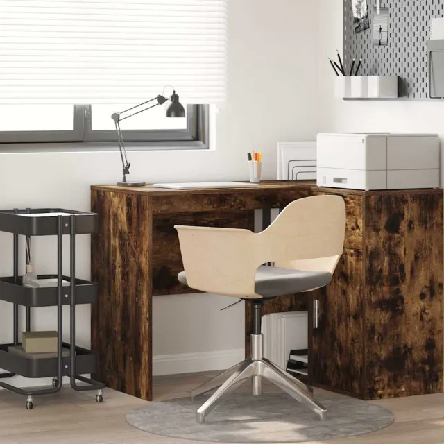 vidaXL Bureau Gerookt eiken 102 x 50 x 75 cm Bewerkt hout Bruin