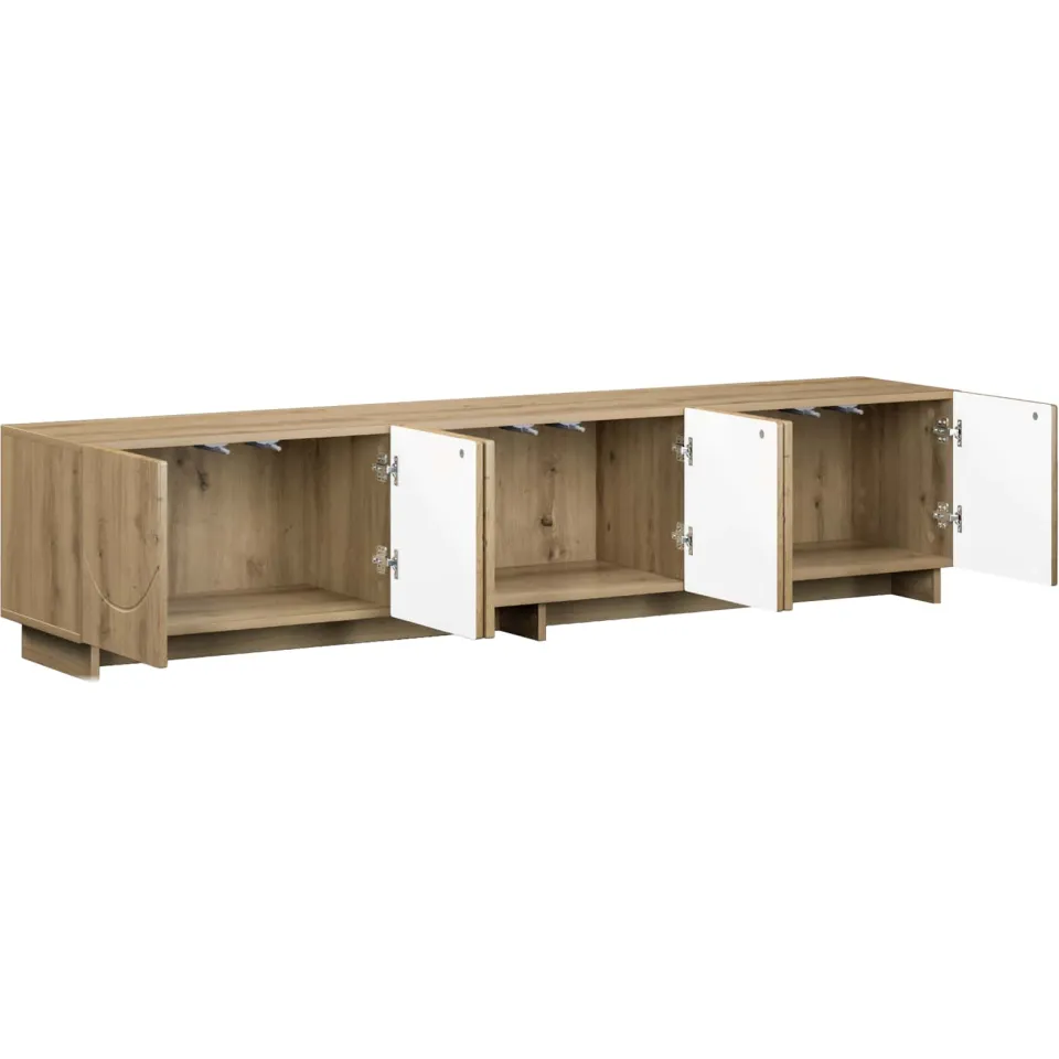 vidaXL tv-meubel 180 x 34,5 x 40 cm Artisanaal eiken Bewerkt hout Bruin