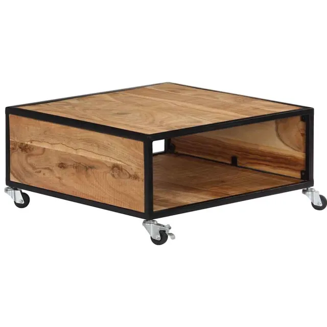 vidaXL Salontafel 70x70x32 cm massief acaciahout bruin, foto 2