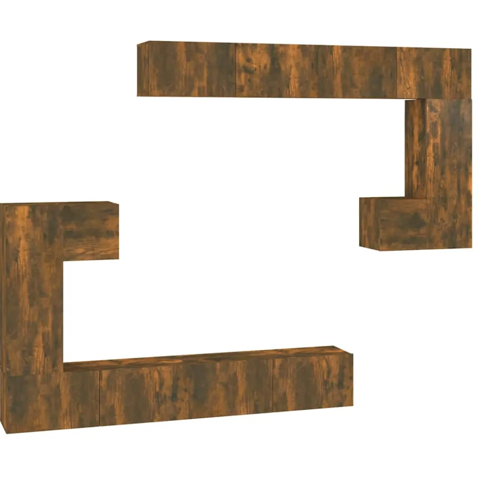 vidaXL Tv-wandmeubel bewerkt hout gerookt eikenkleurig, foto 4