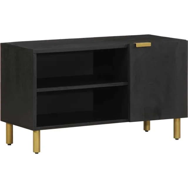 vidaXL Tv-meubel 80x33x46 cm bewerkt hout zwart