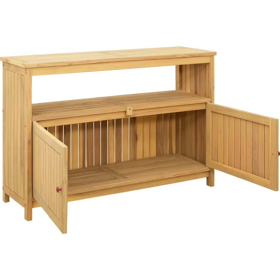 vidaXL Tuin Console Tafel met opslag Licht acacia 110 x 35 x 75 cm bruin, foto 4