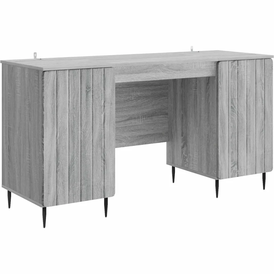 vidaXL Bureau Grijs sonoma 142,5 x 50 x 75 cm Bewerkt hout, foto 3