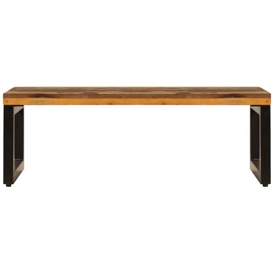 vidaXL Salontafel 100x50x35 cm massief gerecycled hout en staal, foto 3
