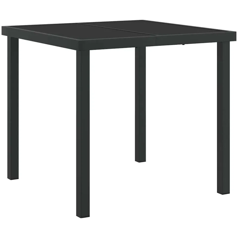 vidaXL Tuinstafel Zwart 80 x 80 x 73 cm Metaal, foto 3