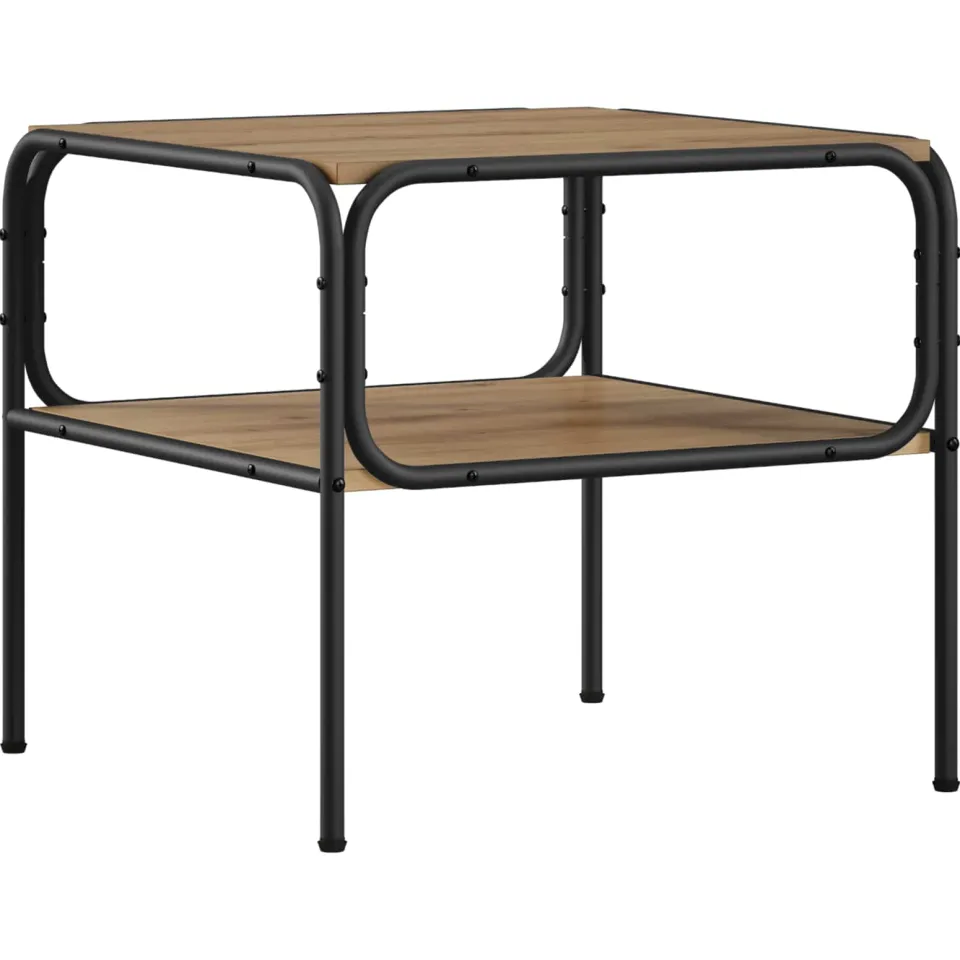 vidaXL Bijzettafel Artisanaal eiken 100 x 50 x 46 cm Bewerkt hout, foto 3