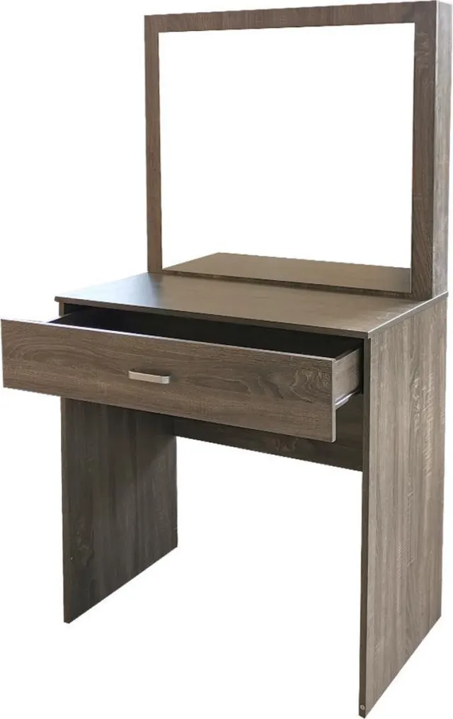 VDD Kaptafel make up visagie - opmaaktafel - toilettafel - met grote spiegel - bruin