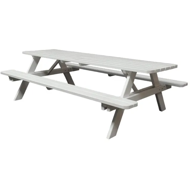 GoedkopePicknicktafels.nl Witte 240cm Lange Picknicktafel | Tuintafel 8 persoons | De Luxe 240cm Lang | Geïmpregneerd Grenen Hout!