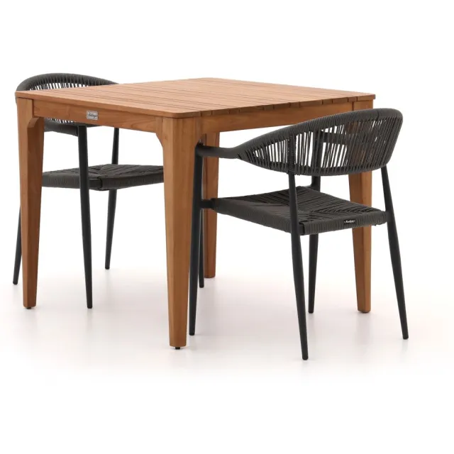 Manifesto Furniture Manifesto Belpasso/Bruca 90cm dining tuinset 3-delig stapelbaar bruin