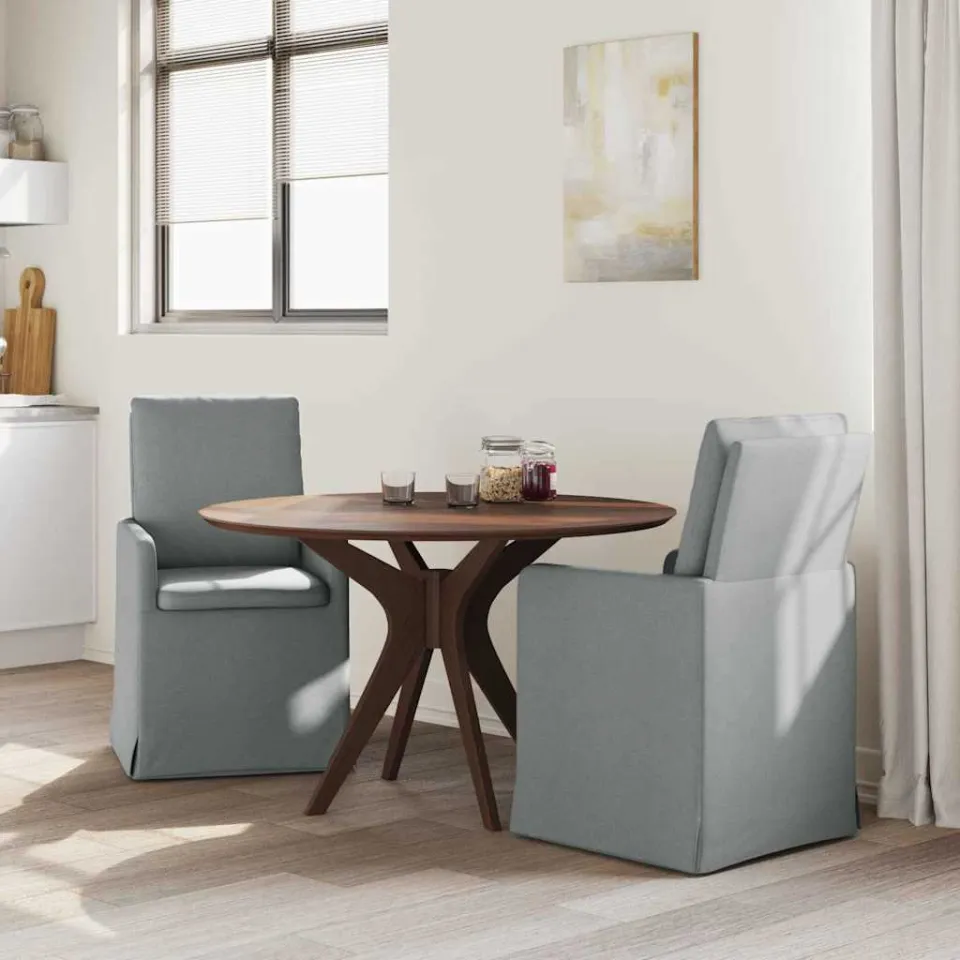 vidaXL Eettafelstoelen 2 st Stof Lichtgrijs 57 x 67 x 98 cm groen, foto 3