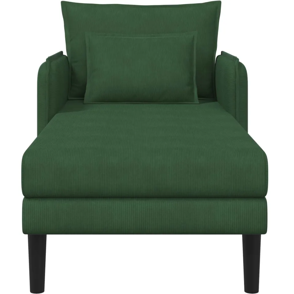 vidaXL Grote chaise longue Donkergroen Katoenen stof groen, foto 3