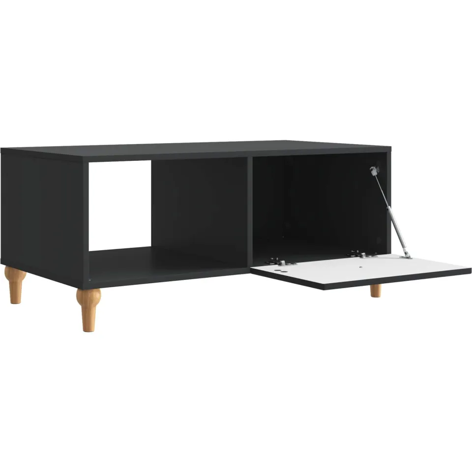 vidaXL Salontafel Zwart 90 x 50 x 40 cm Bewerkt hout, foto 3
