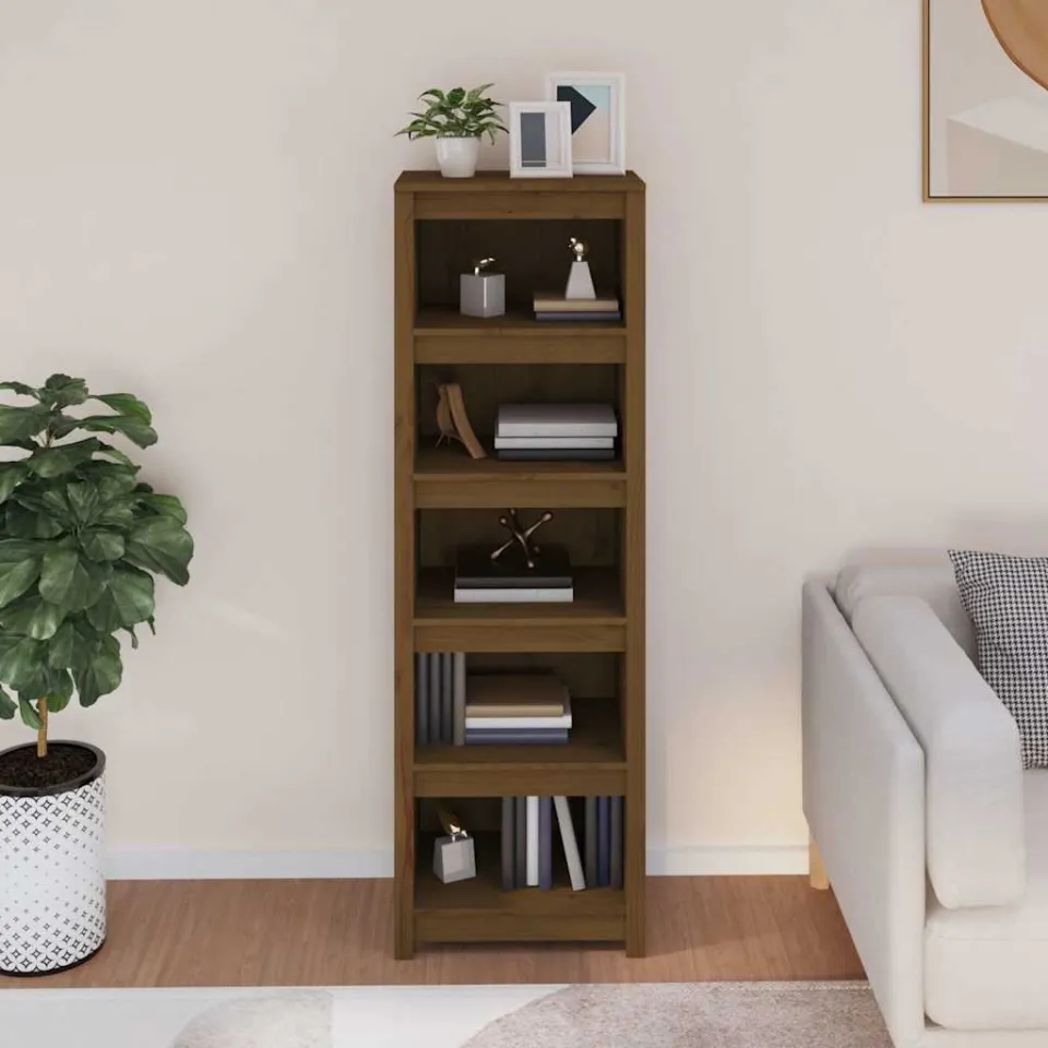 vidaXL Boekenkast 50x35x154 cm massief grenenhout honingbruin bruin, foto 4