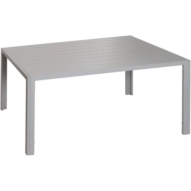 MCW Aluminium eettafel MCW-N40, bistrotafel tuintafel balkontafel, weerbestendig 140x80cm ~ lichtgrijs