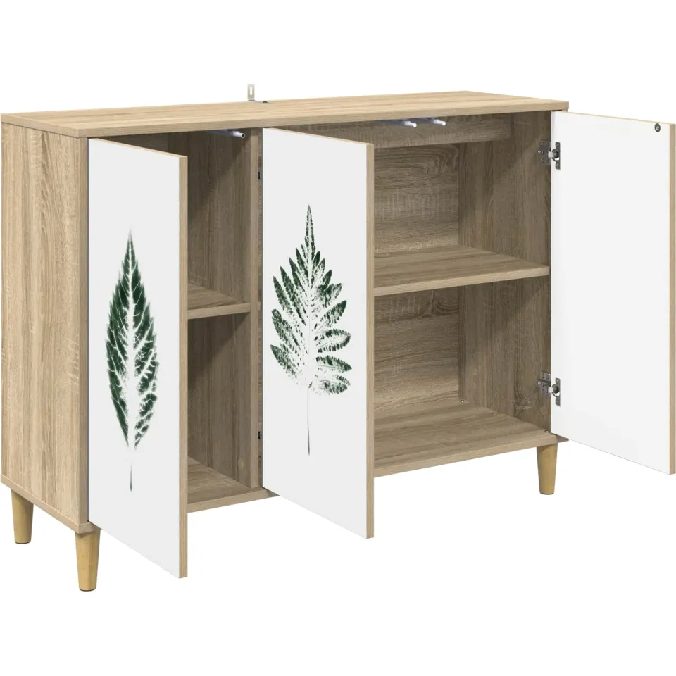 vidaXL Dressoir HANAU Sonoma 102 x 33 x 75 cm Bewerkt hout Bruin