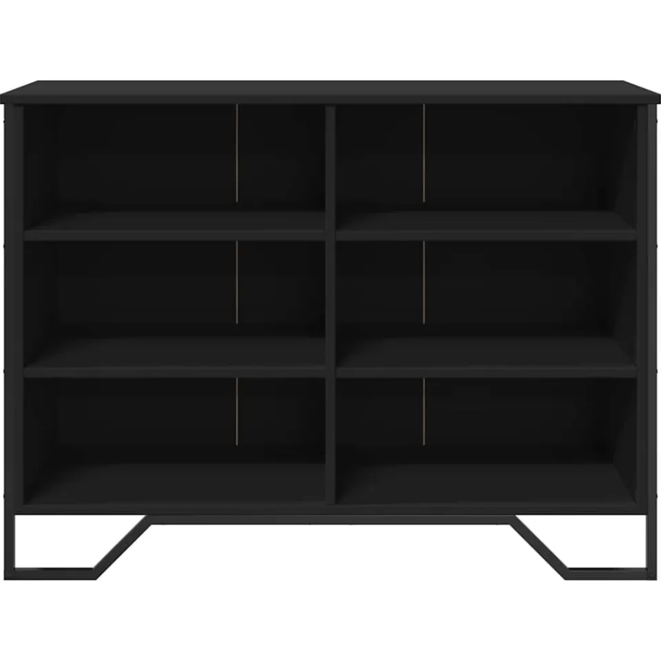vidaXL Dressoir 101x35,5x74,5 cm bewerkt hout zwart, foto 4
