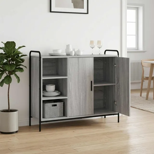 vidaXL Dressoir Grijs Sonoma 97 x 33 x 81 cm Bewerkt hout