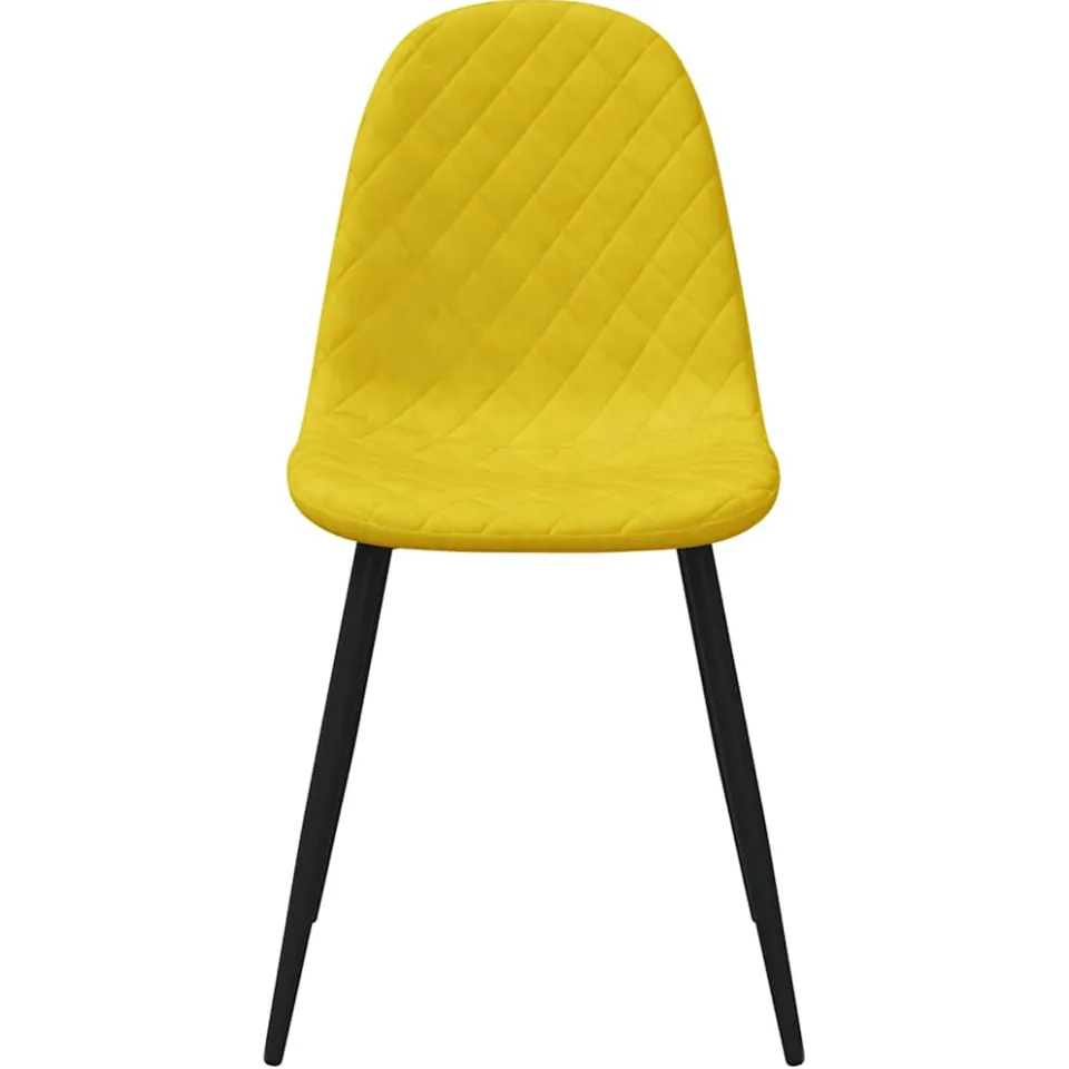 vidaXL Eetkamerstoelen 4 st fluweel mosterdgeel, foto 4