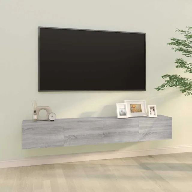 vidaXL Tv-wandmeubels 2 st 100x30x30 cm hout grijs sonoma eikenkleurig, foto 2