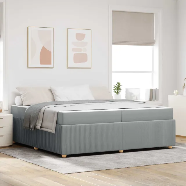vidaXL Bedframe Lichtgrijs 200 x 200 cm Stof