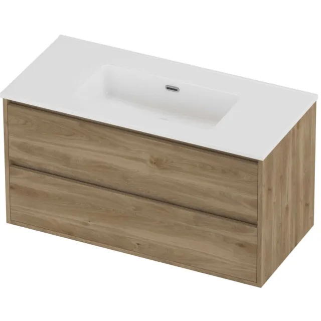 Proline Tribute Badmeubelset Porselein Elegant 100x46x54 cm Glans Wit Cider Oak Eiken