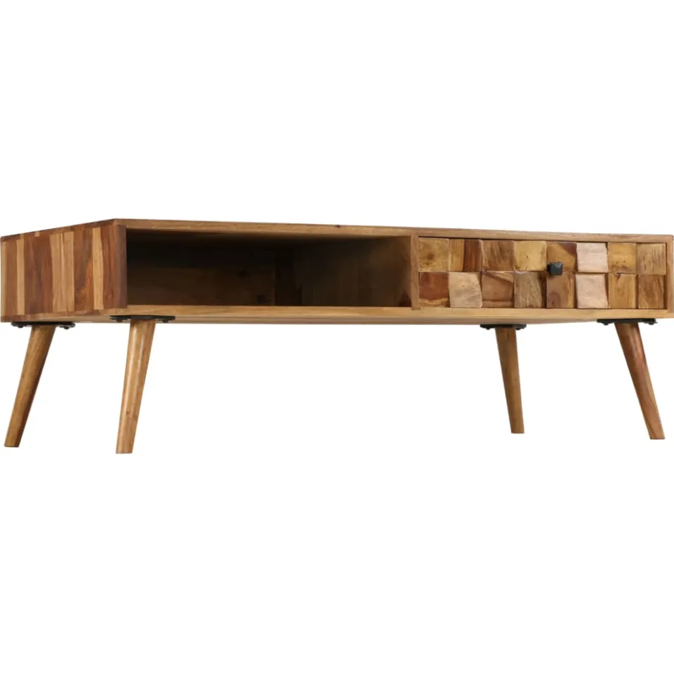 vidaXL Salontafel 110x50x37 cm acaciahout met honing afwerking bruin, foto 2