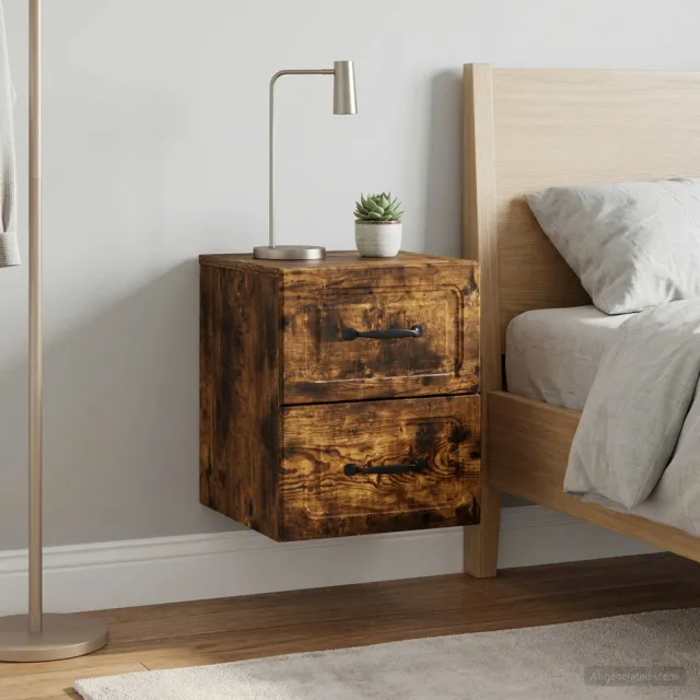 vidaXL Wandbeugel Bedkast 2 st Gerookt eiken 34,5 x 33 x 40 cm Bruin