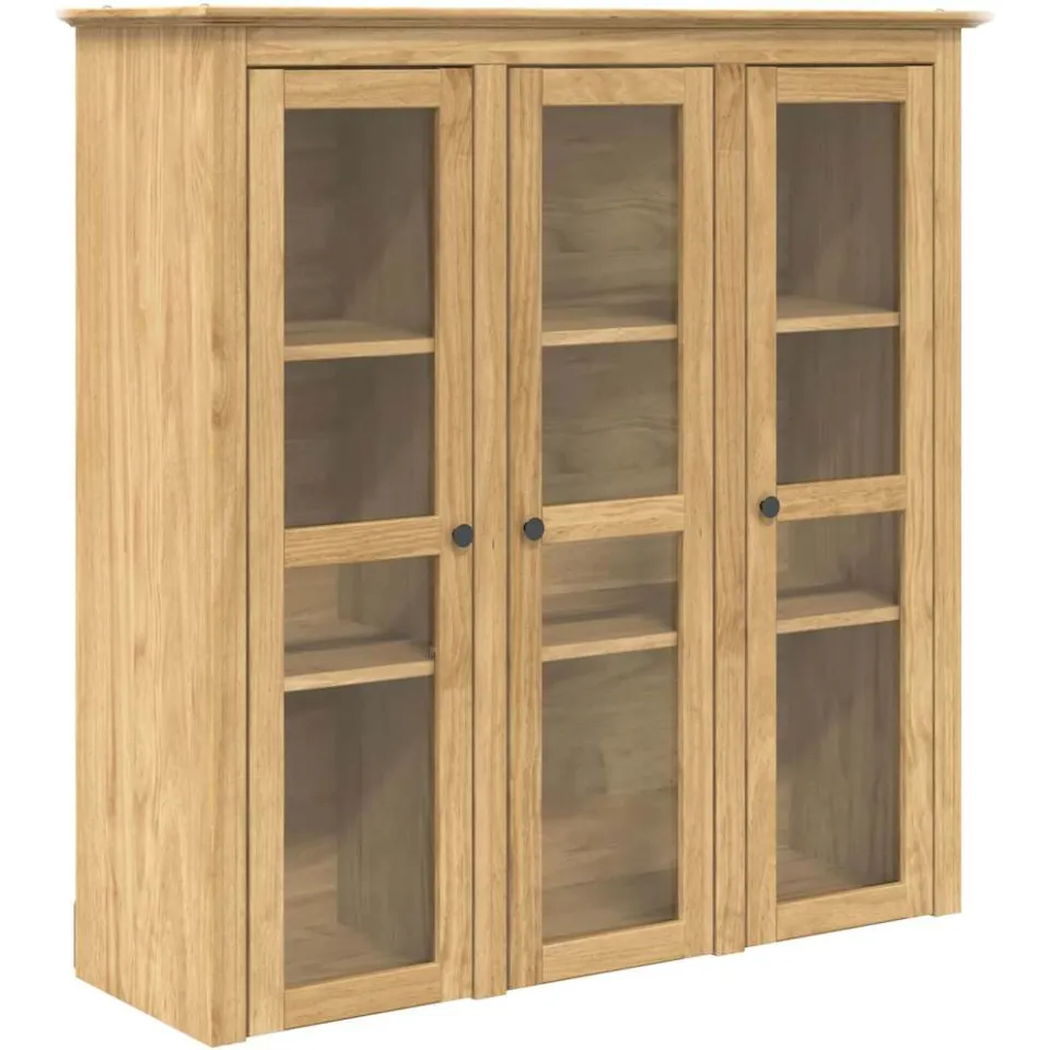 vidaXL Kast met Glazen Deuren BODO Honingbruin 115,5 x 38,5 x 118 cm bruin, foto 3