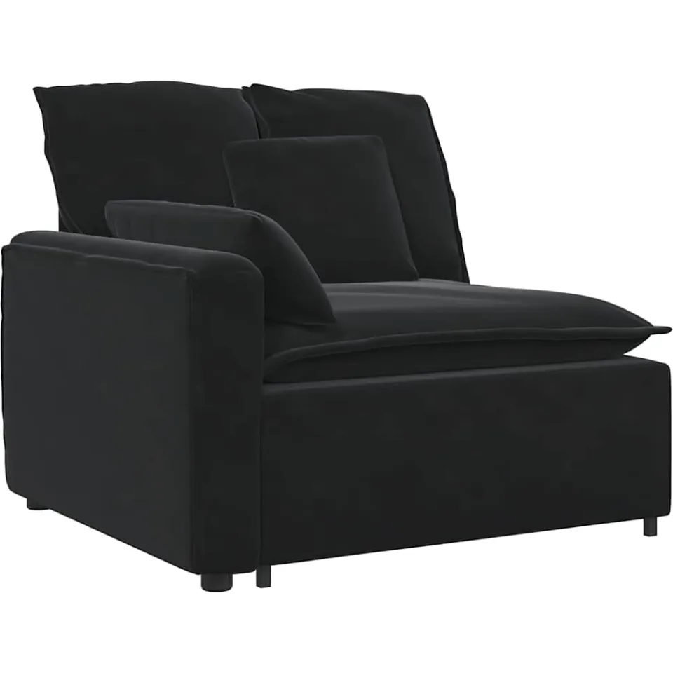 vidaXL Modulaire bank met kussens zwart, foto 2